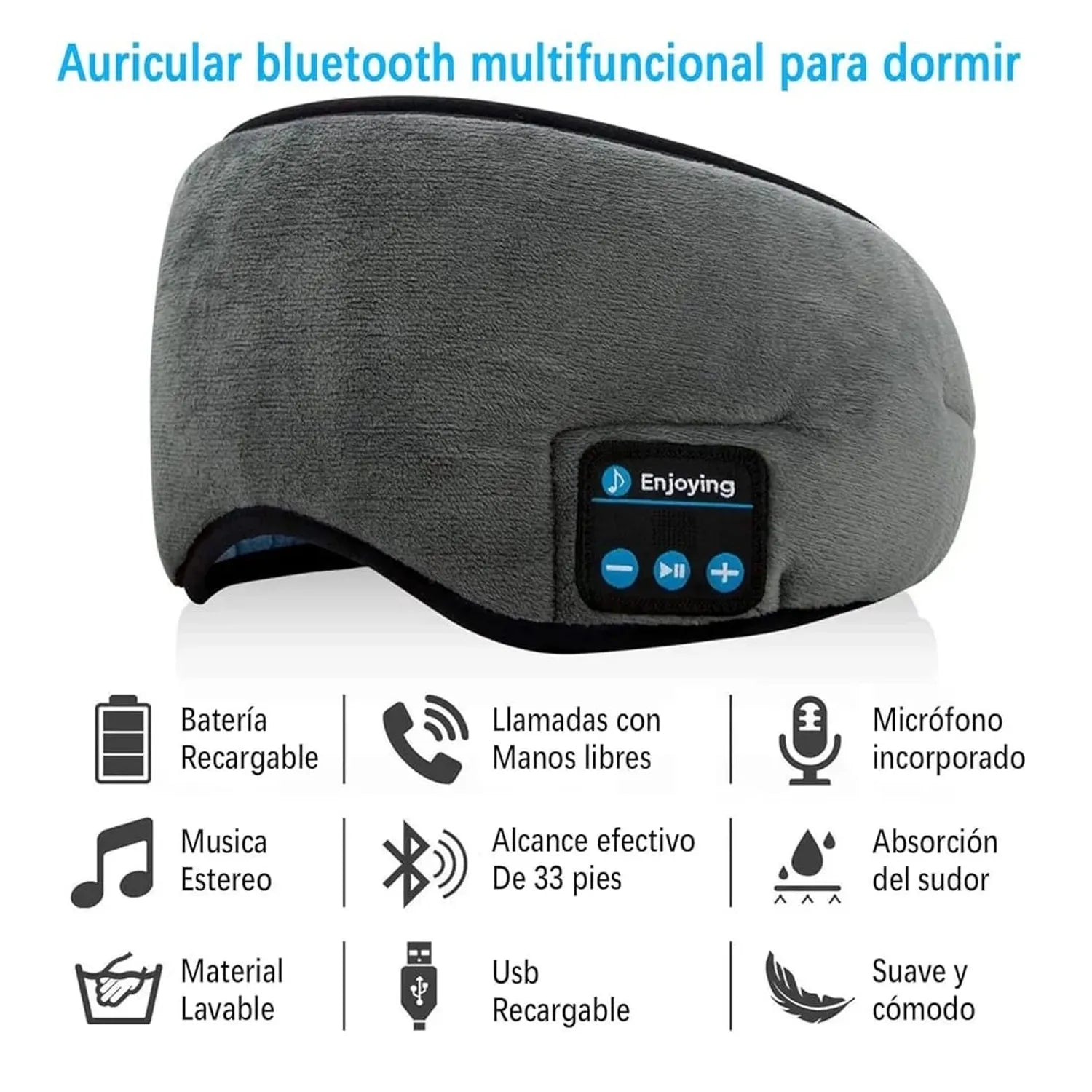 Antifaz Cubre Ojos Para Dormir Bluetooth